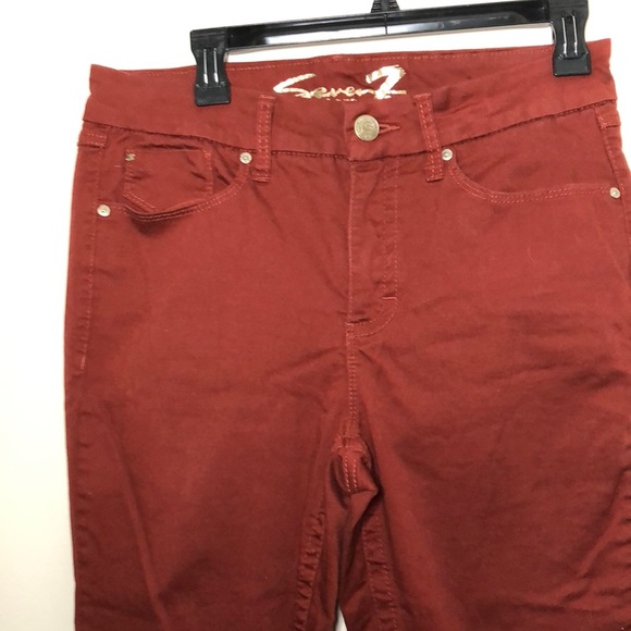 Women’s Seven7 jeans tummy less skinny jeans 10 slimming tummy pane Terracotta - Picture 2 of 8